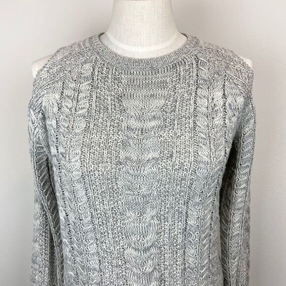John + Jenn Cold Shoulder Cable Knit Sweater - Picture 3 of 5